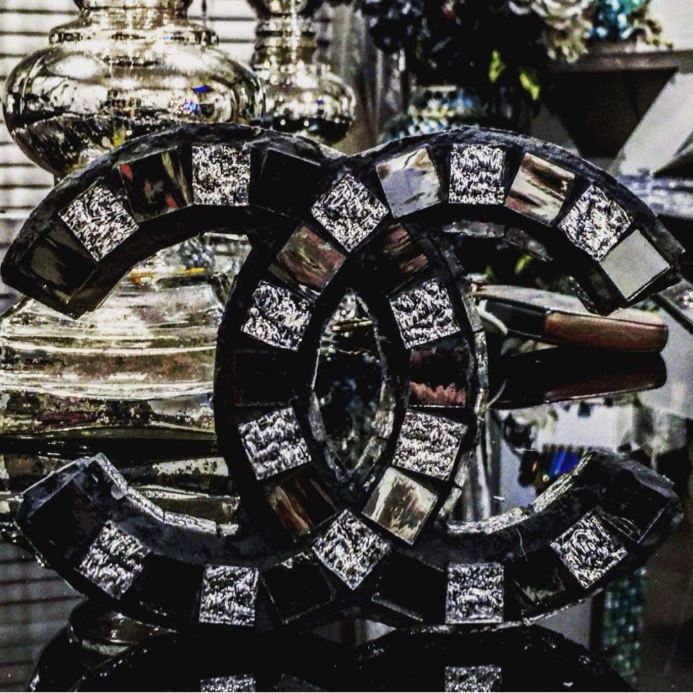 Chanel Black and Silver Logo Decor